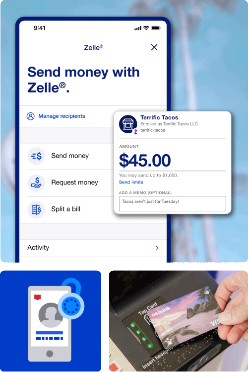 Bank account essentials - Zelle, security, ATM access