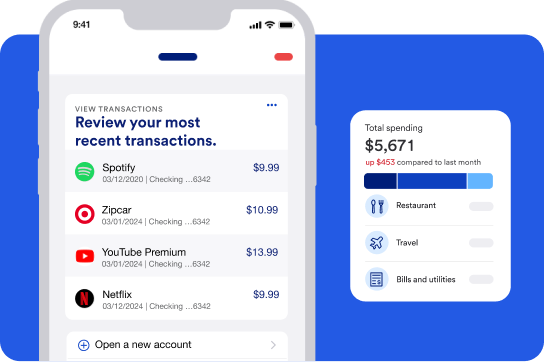 Mobile view of recent transactions
