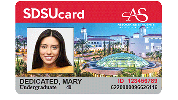 Picture of San Diego State University's Student ID card