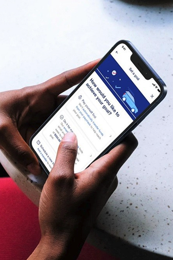 Person using automated investor tool on their phone