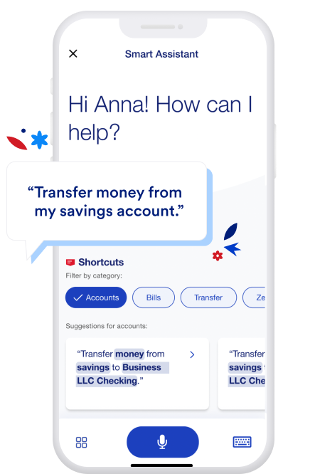 Smart Assistant works with Bank Smartly checking and other accounts.