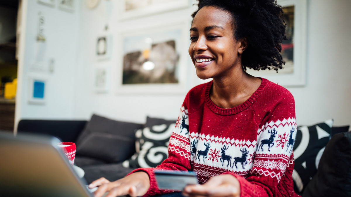 Woman shopping online