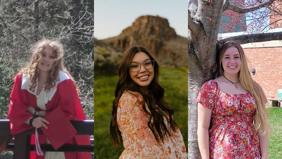 Collage of three young women posing in outdoor settings