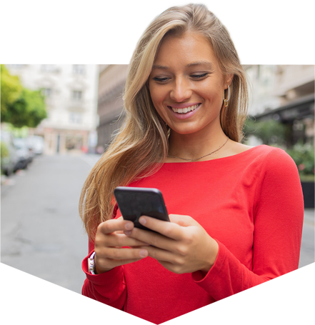 Person viewing her savings accounts online using a phone