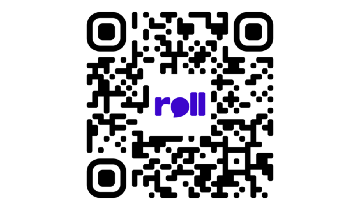 QR code image linking to Roll app in app stores